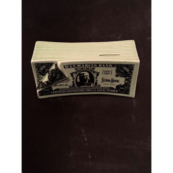 Neiman-Marcus Bank Stack Of Money Ceramic Coin Bank - Picture 8 of 12